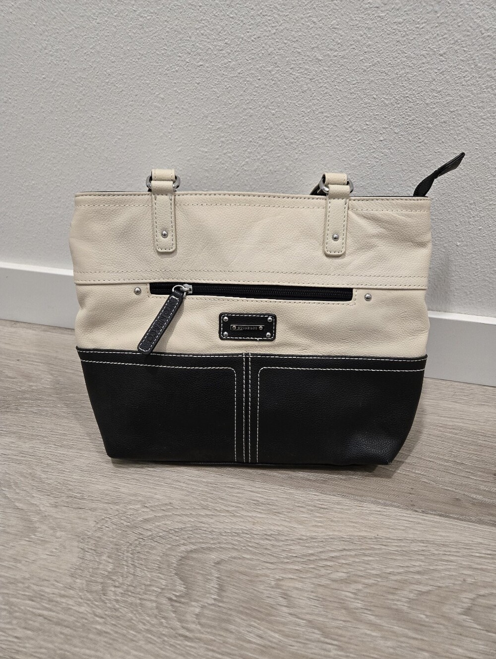 Stone & Co Two-Tone Black and Cream Tote Bag